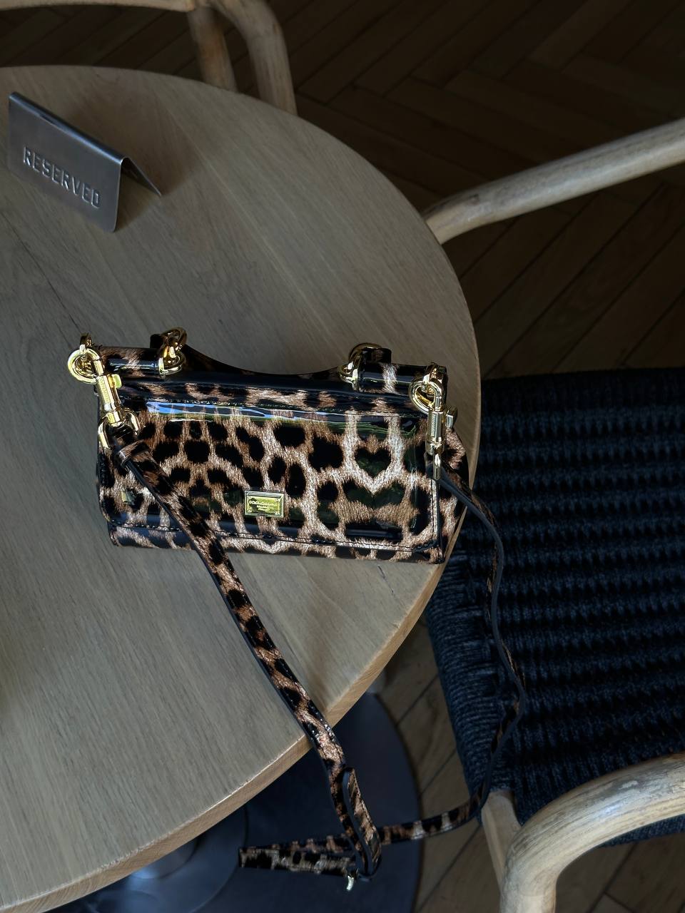 Dolce &amp; Gabbana Sicily Micro Leopard Print Patent Leather Bag - 12