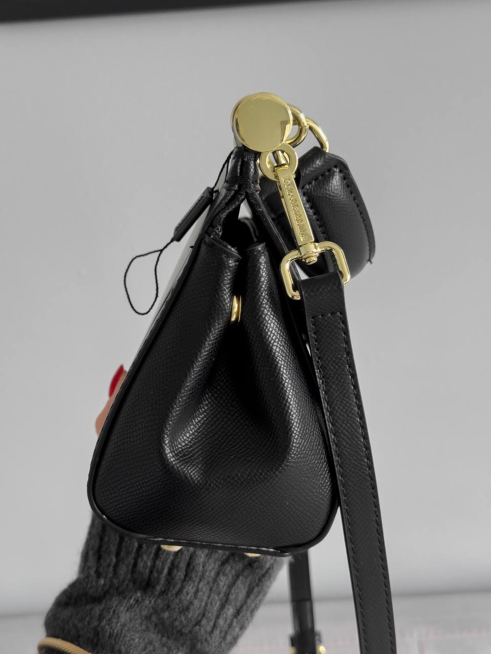 Dolce &amp; Gabbana Sicily Mini Textured Leather Top Handle Bag in Black - 9