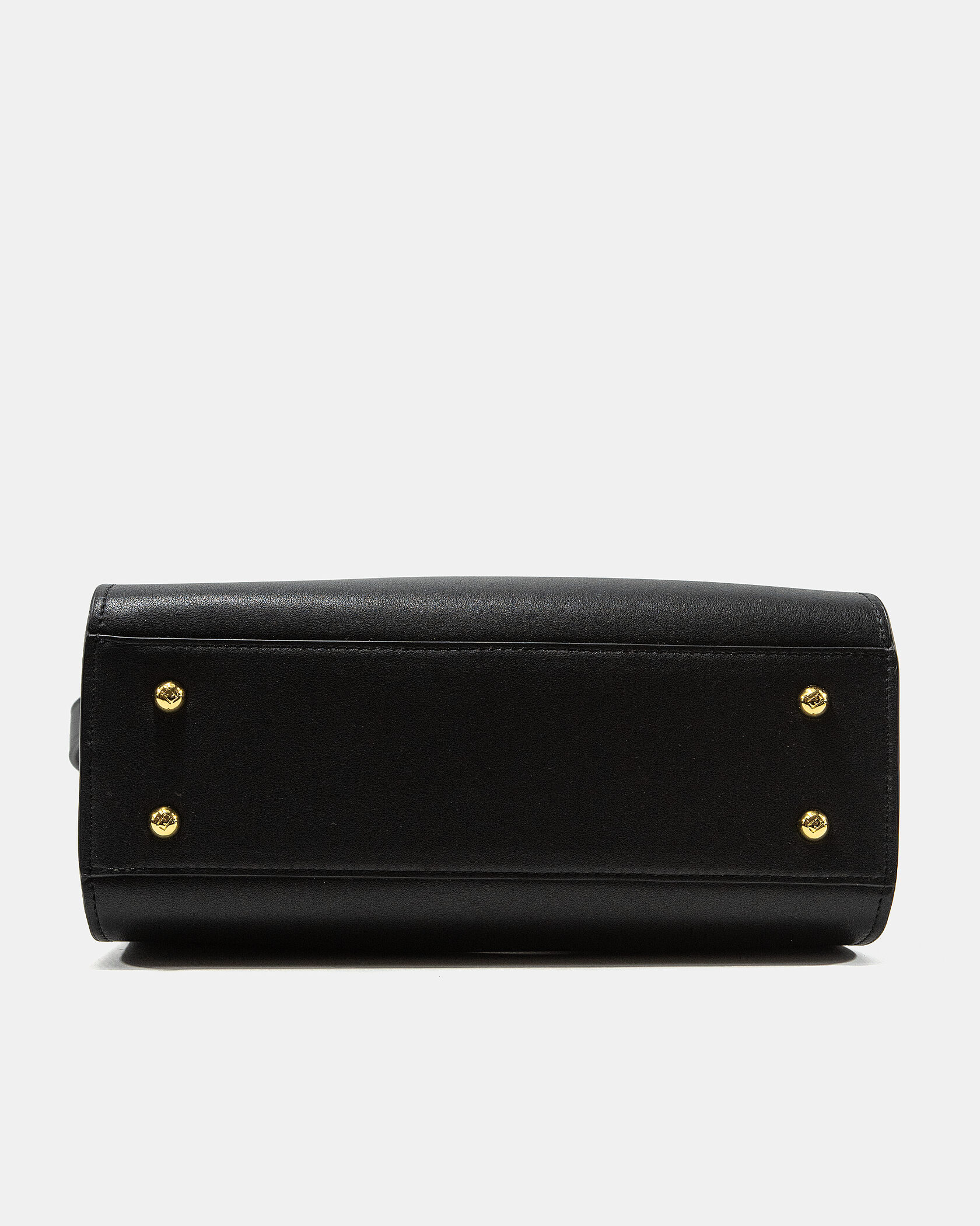 Fendi Black Leather Large Iconic Essentially Peekaboo Top Hand - 9