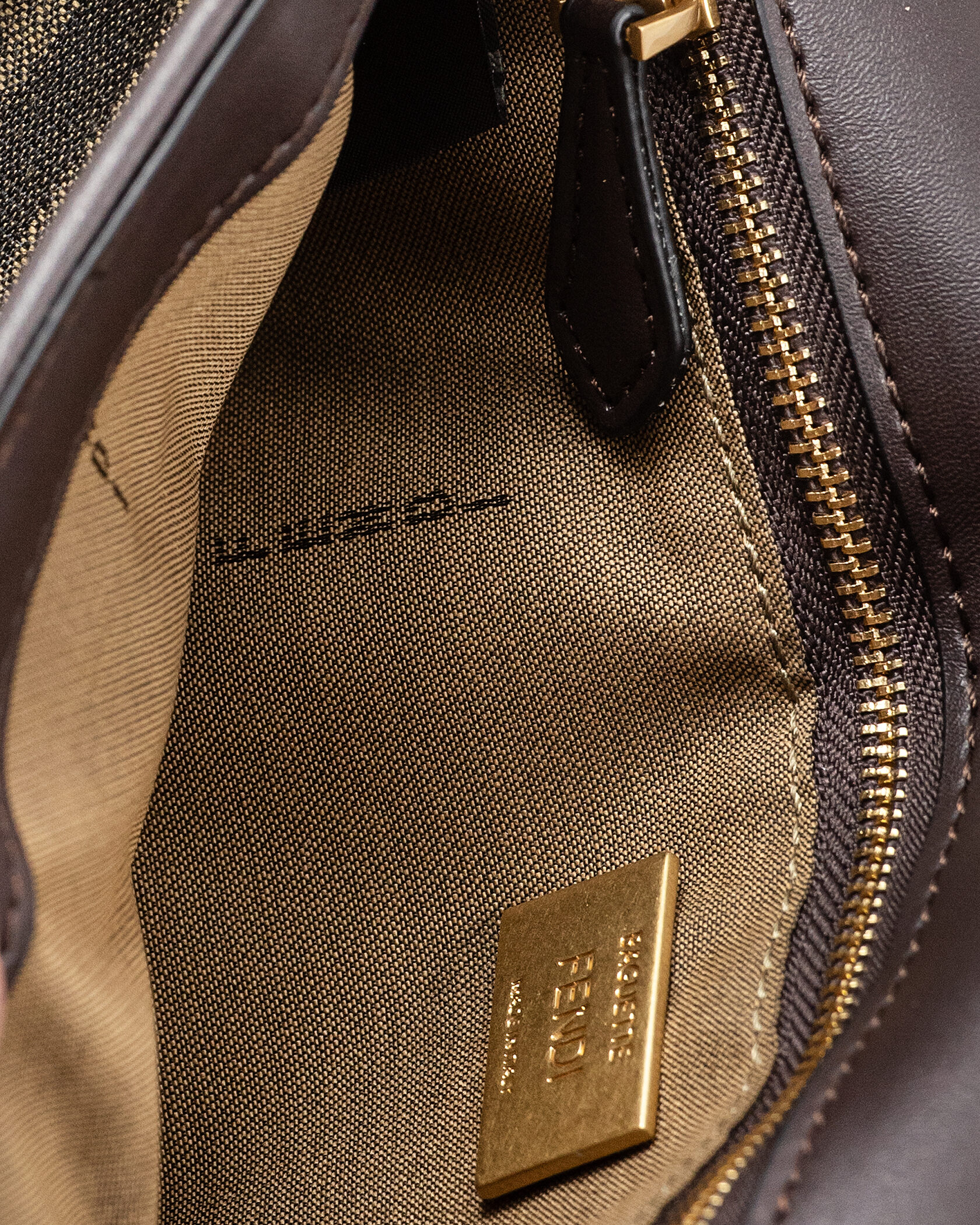 Fendi Brown FF Jacquard Fabric Baguette Chain Bag - 14