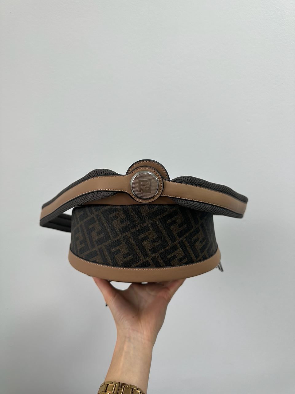 Fendi Chiodo Small Fendi Diagonal Brown FF Canvas Backpack - 6