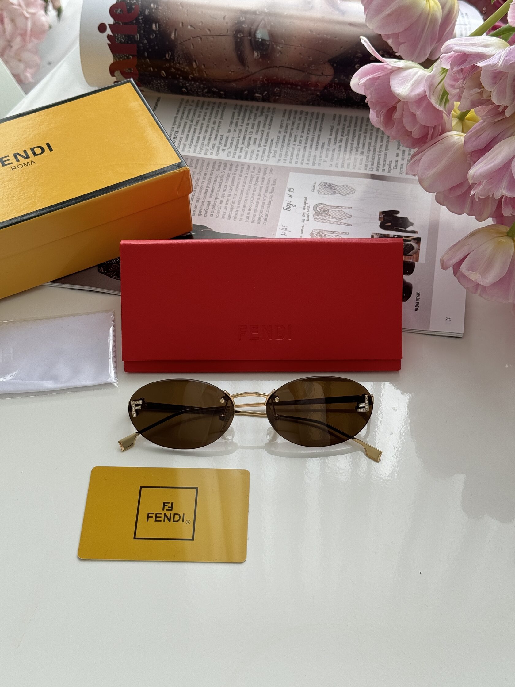 Fendi FE4075US 6LB/IC Brown/Gold - 3