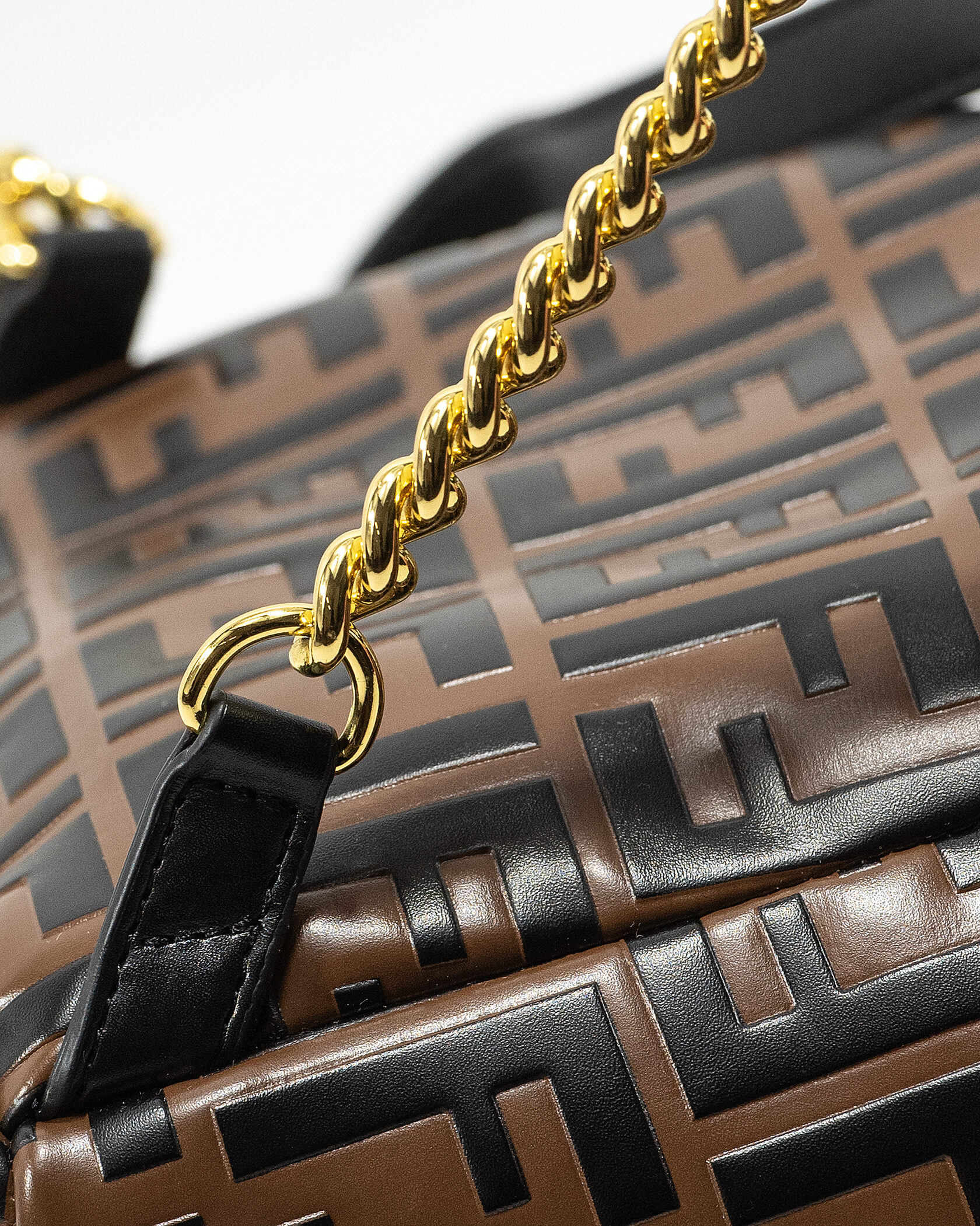 Fendi Mini Backpack in brown embossed FF leather - 10