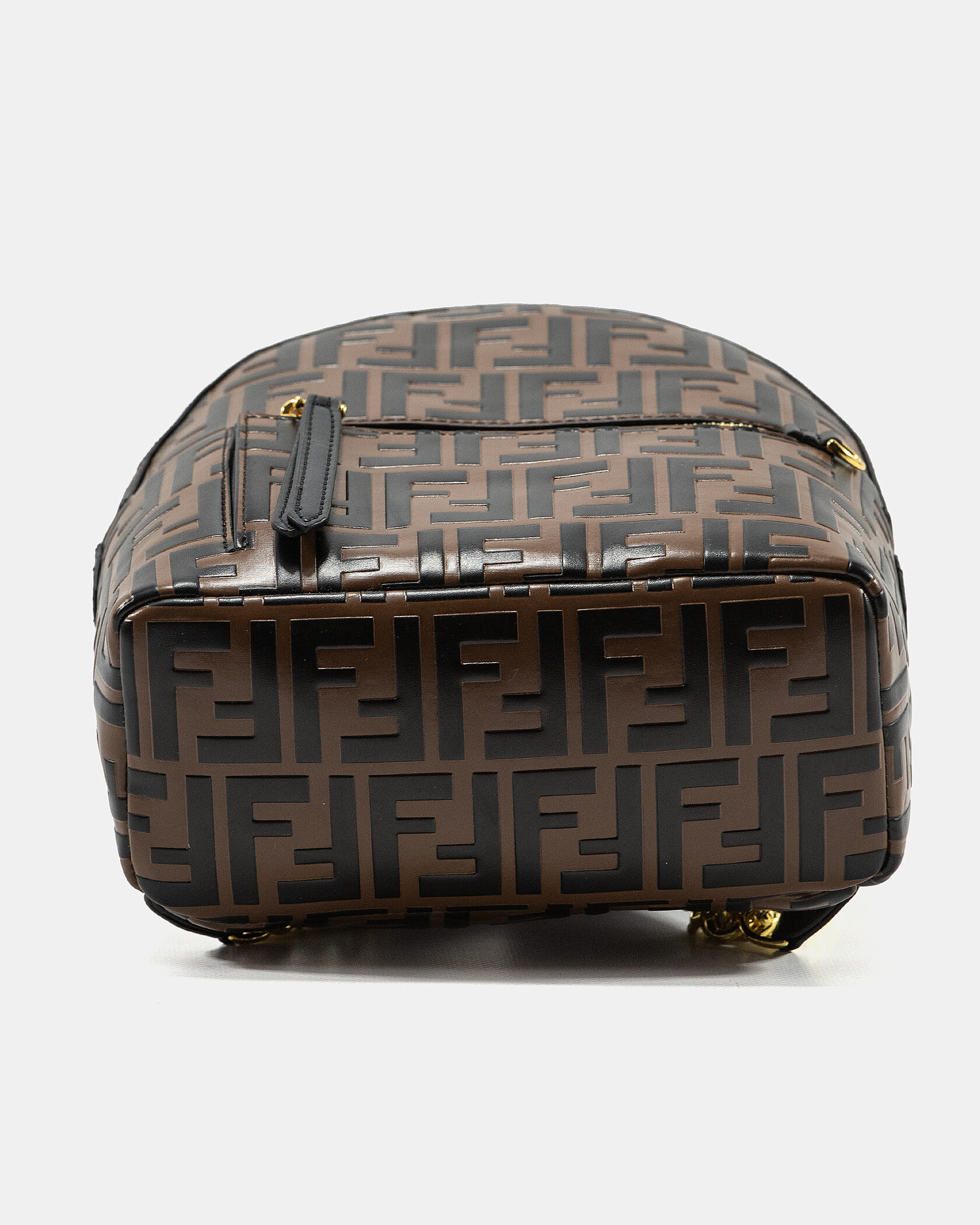 Fendi Mini Backpack in brown embossed FF leather - 6