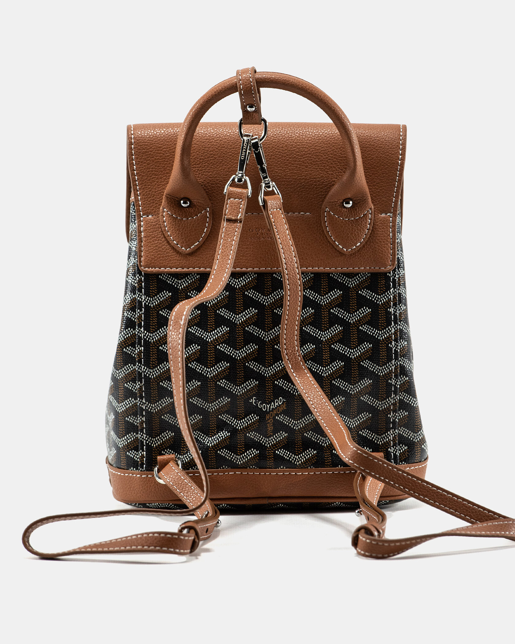 Goyard Saigon Mini Backpack in Black/Tan - 5