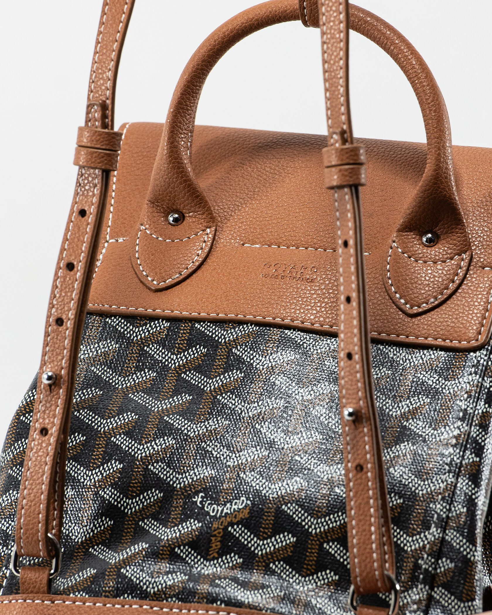Goyard Saigon Mini Backpack in Black/Tan - 7
