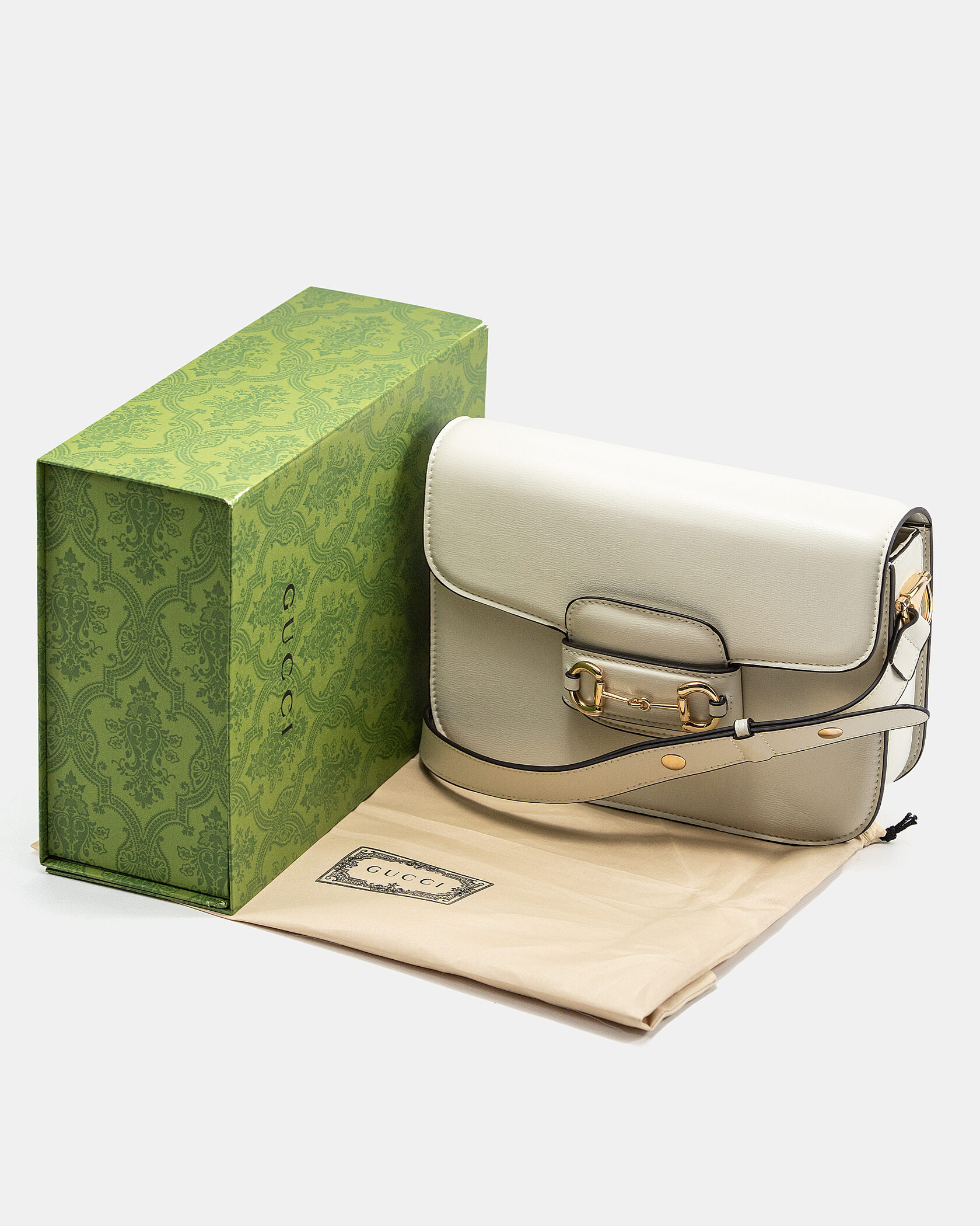 Gucci 1955 Horsebit Small Shoulder Bag in White - 2