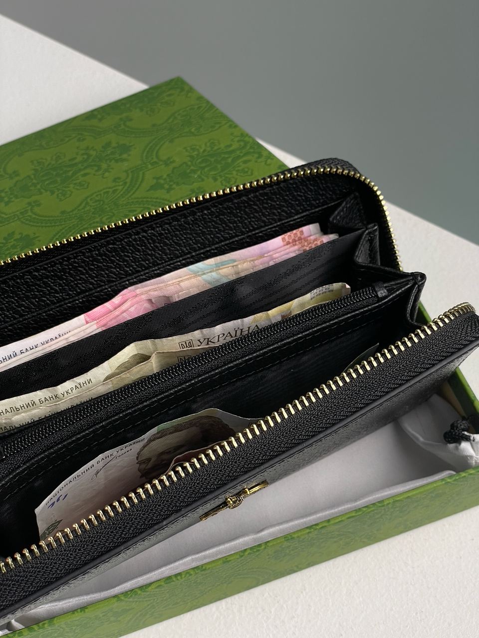 Gucci Animalier Leather Zip Around Wallet Black - 13