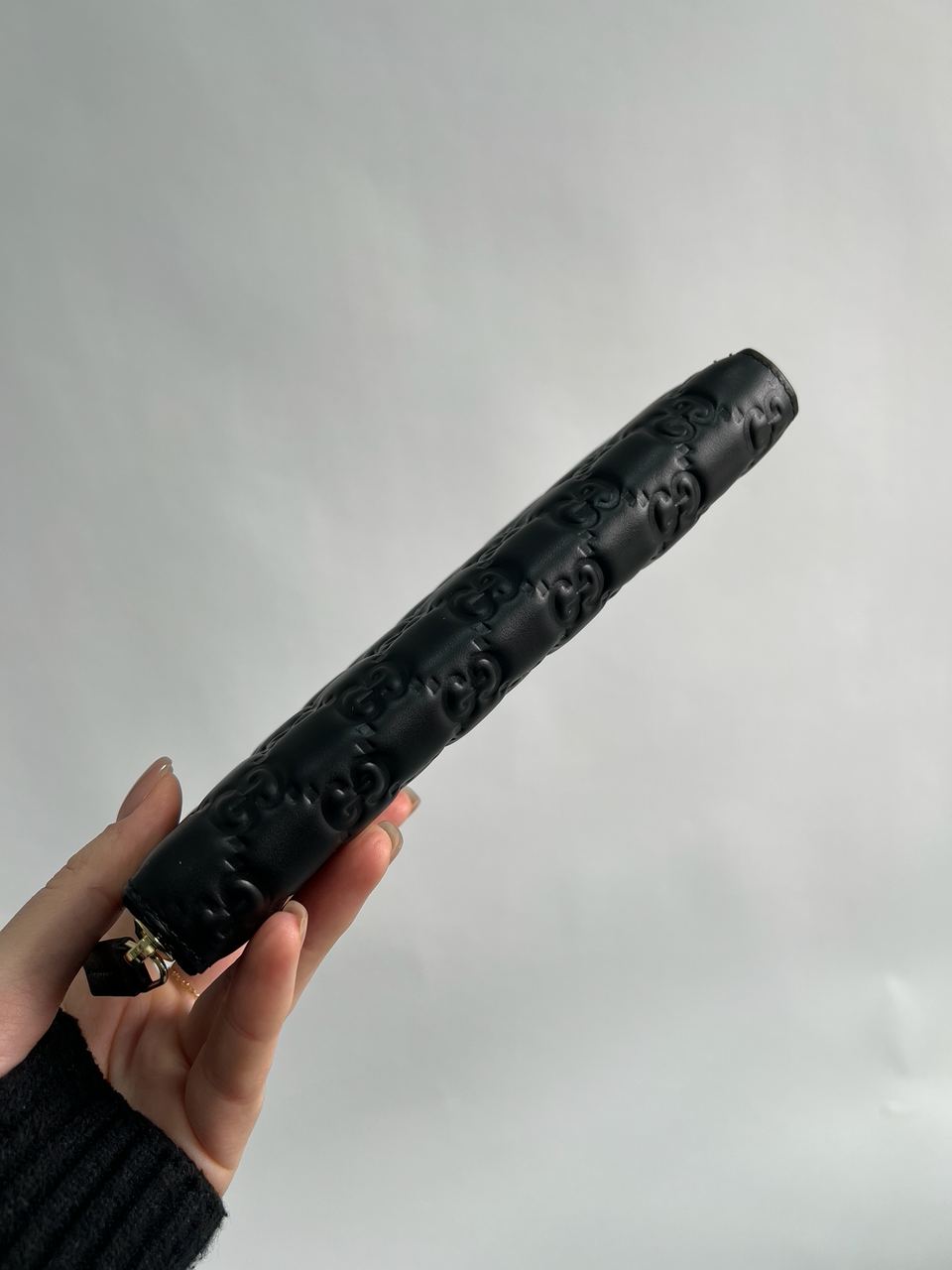 Gucci Black Guccissima Zip-Around Wallet - 10