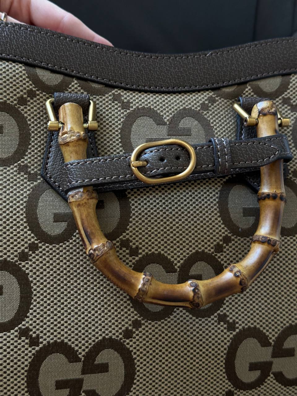 Gucci Diana Jumbo GG Medium Tote Bag Beige Gold - 9