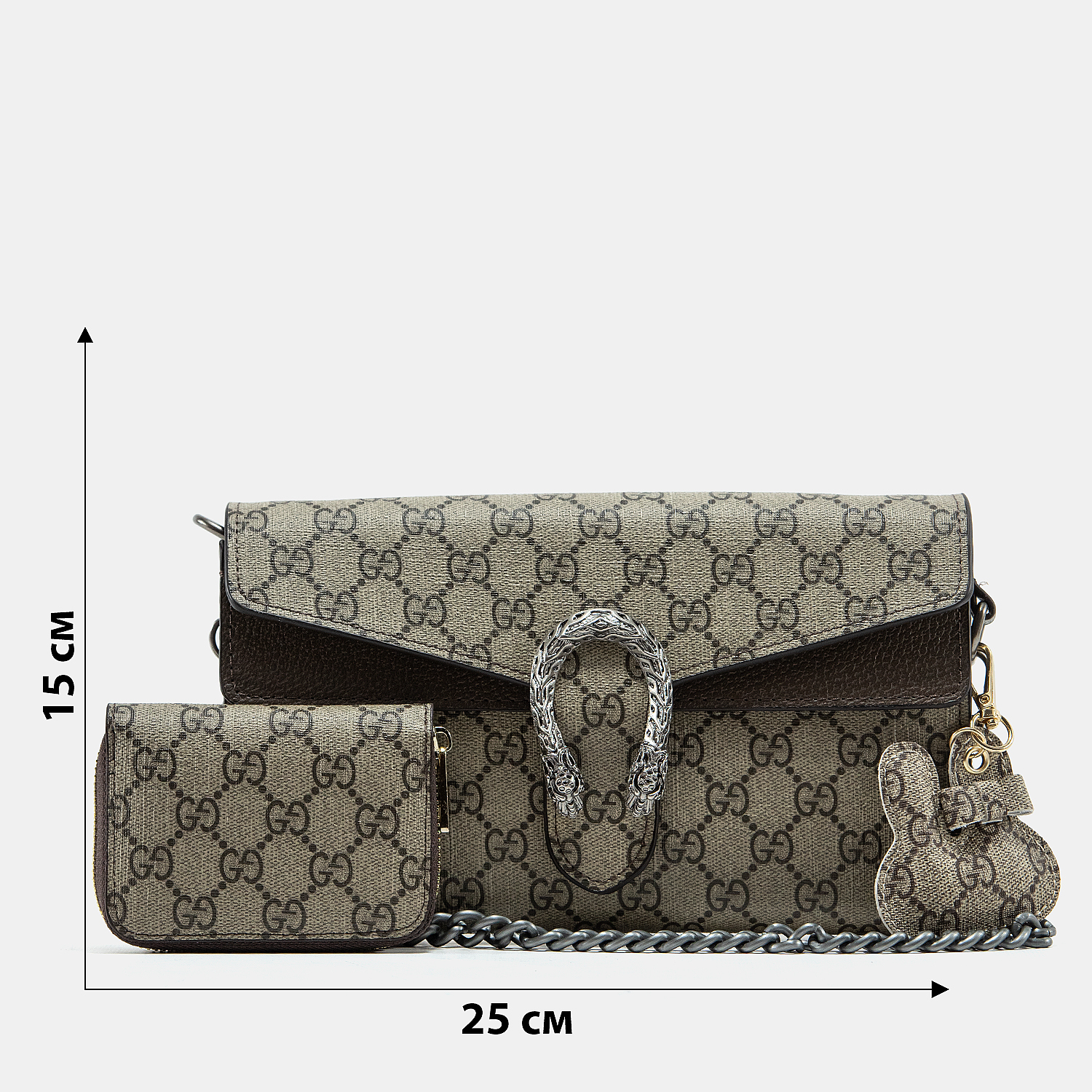 Gucci Dionysus Small Shoulder Bag in GG Supreme Canvas Beige/Black - 3