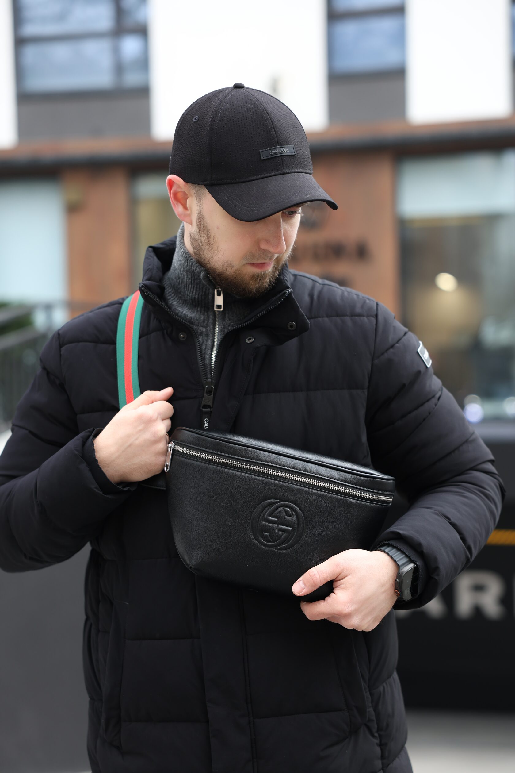 Gucci GG Leather Belt Bag Black - 7