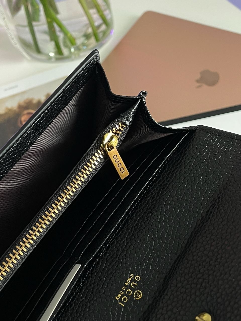 Gucci GG Marmont Button Wallet Black/Gold - 14