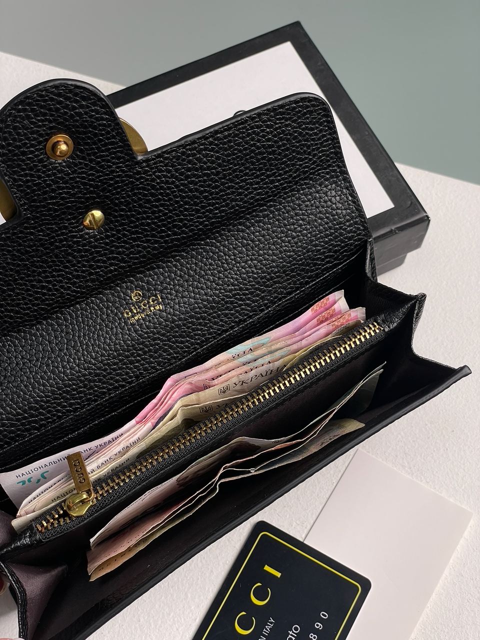 Gucci GG Marmont Button Wallet Black/Gold - 15