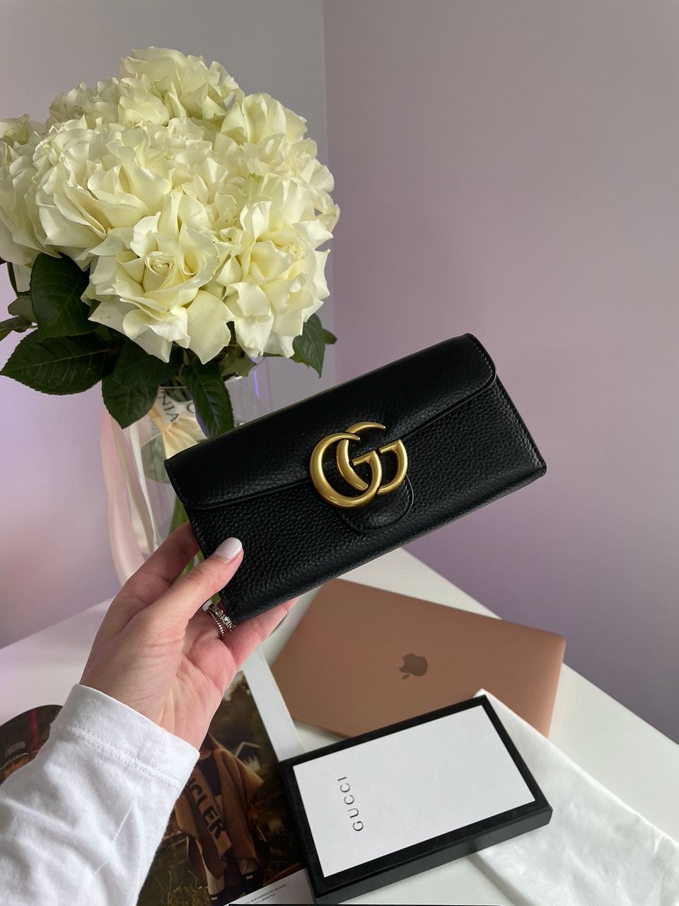 Gucci GG Marmont Button Wallet Black/Gold - 3