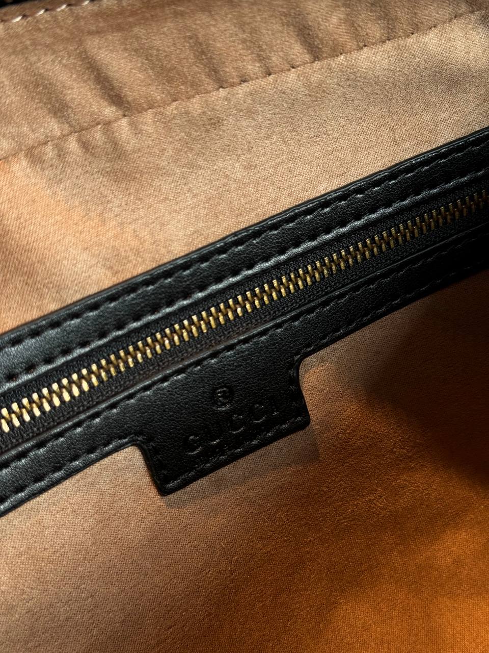 Gucci GG Marmont Small Top Handle Bag in Black Matelassé Leather - 15