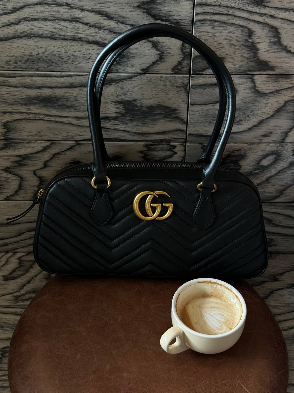 Gucci GG Marmont Small Top Handle Bag in Black Matelassé Leather - 4