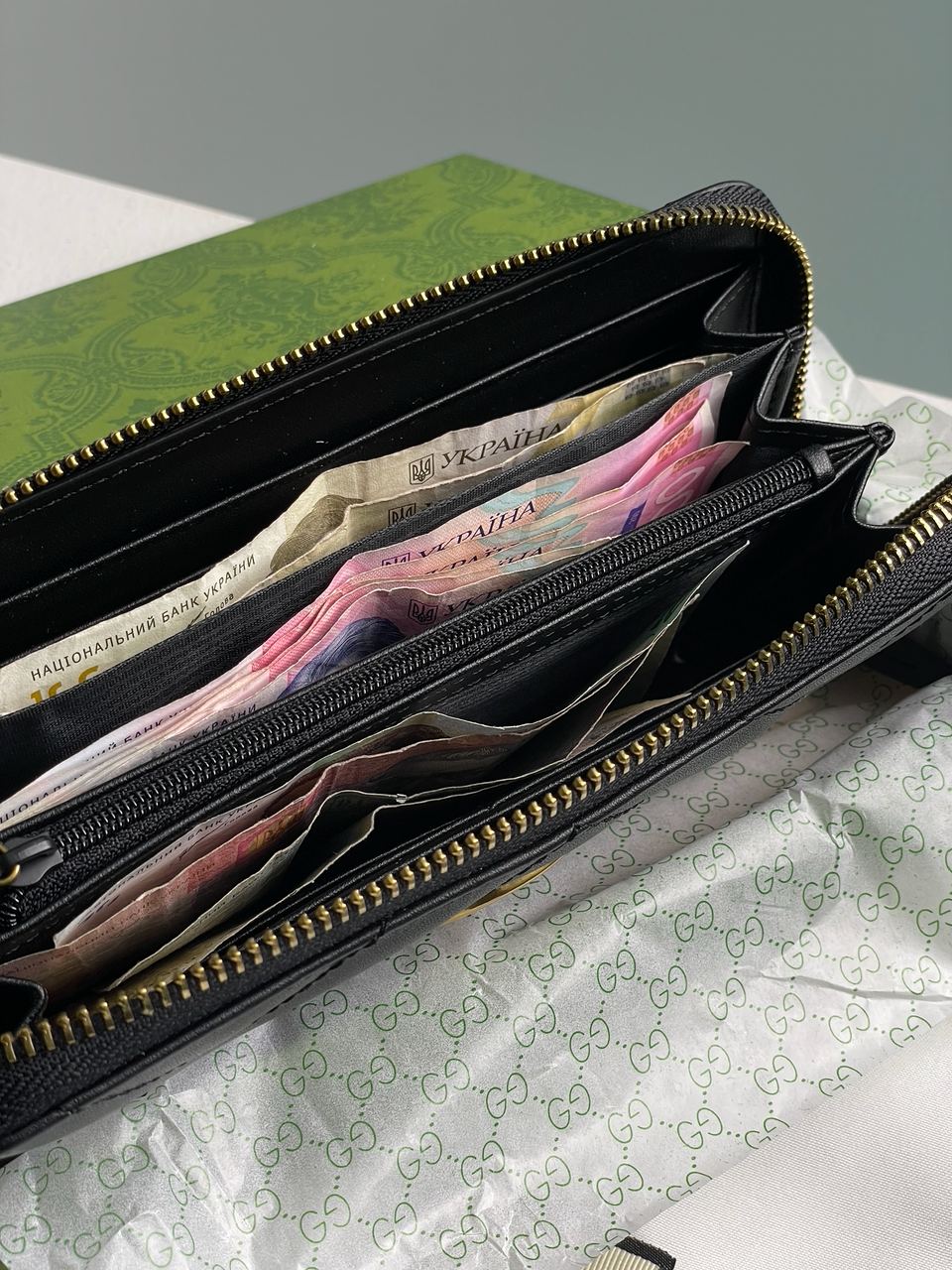 Gucci GG Marmont Zip-Around Long Wallet Black Matelasse - 14