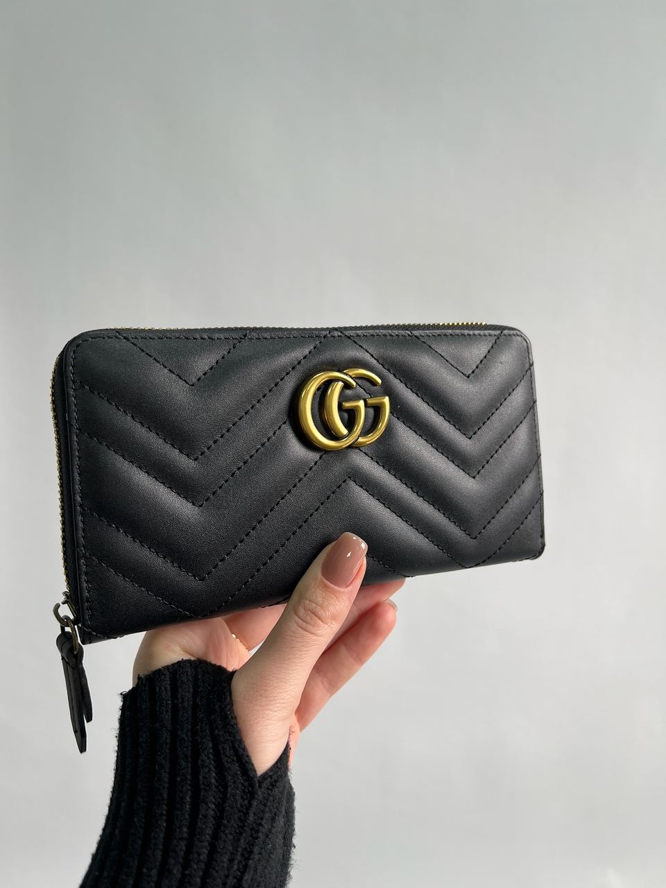 Gucci GG Marmont Zip-Around Long Wallet Black Matelasse - 5