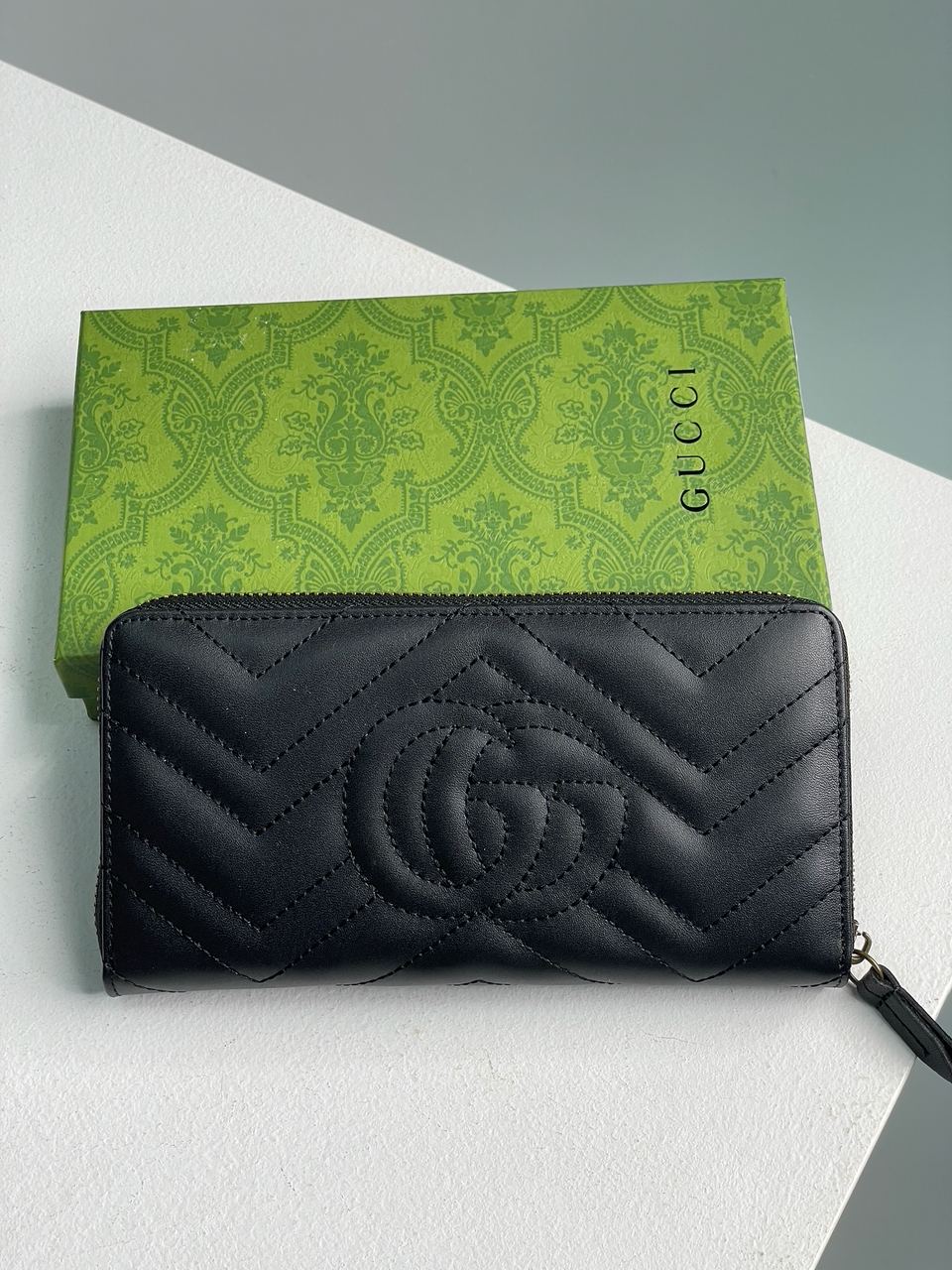 Gucci GG Marmont Zip-Around Long Wallet Black Matelasse - 8