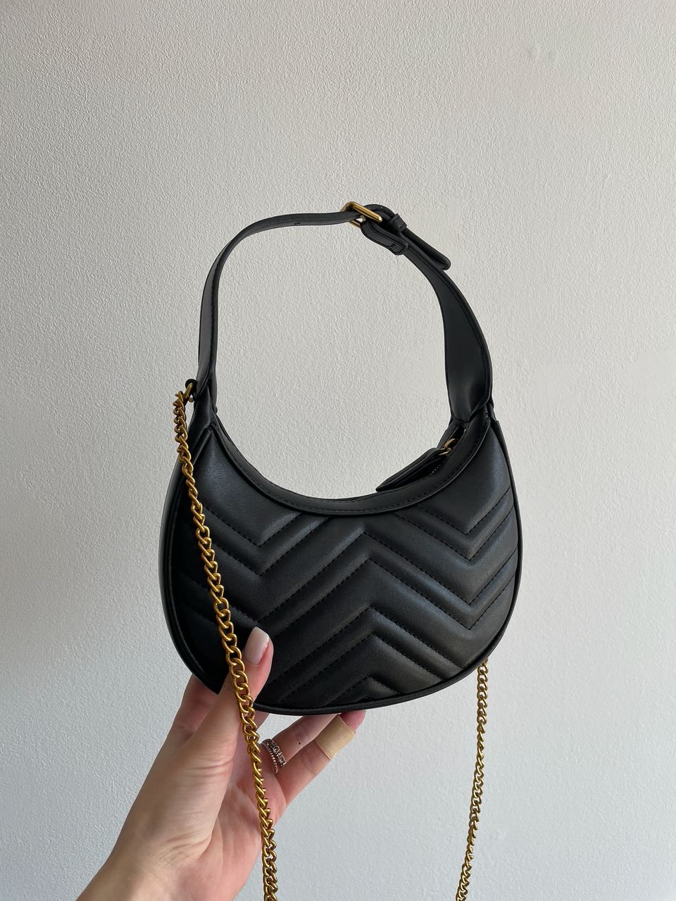 Gucci Half Moon Marmont Leather Shoulder Bag - 15