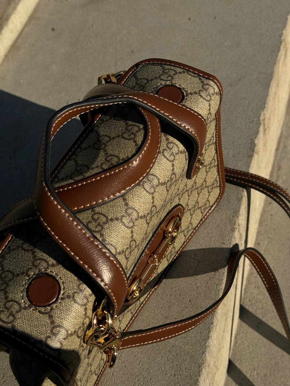 Gucci Horsebit 1955 GG Mini Top Handle Bag in Brown - 6