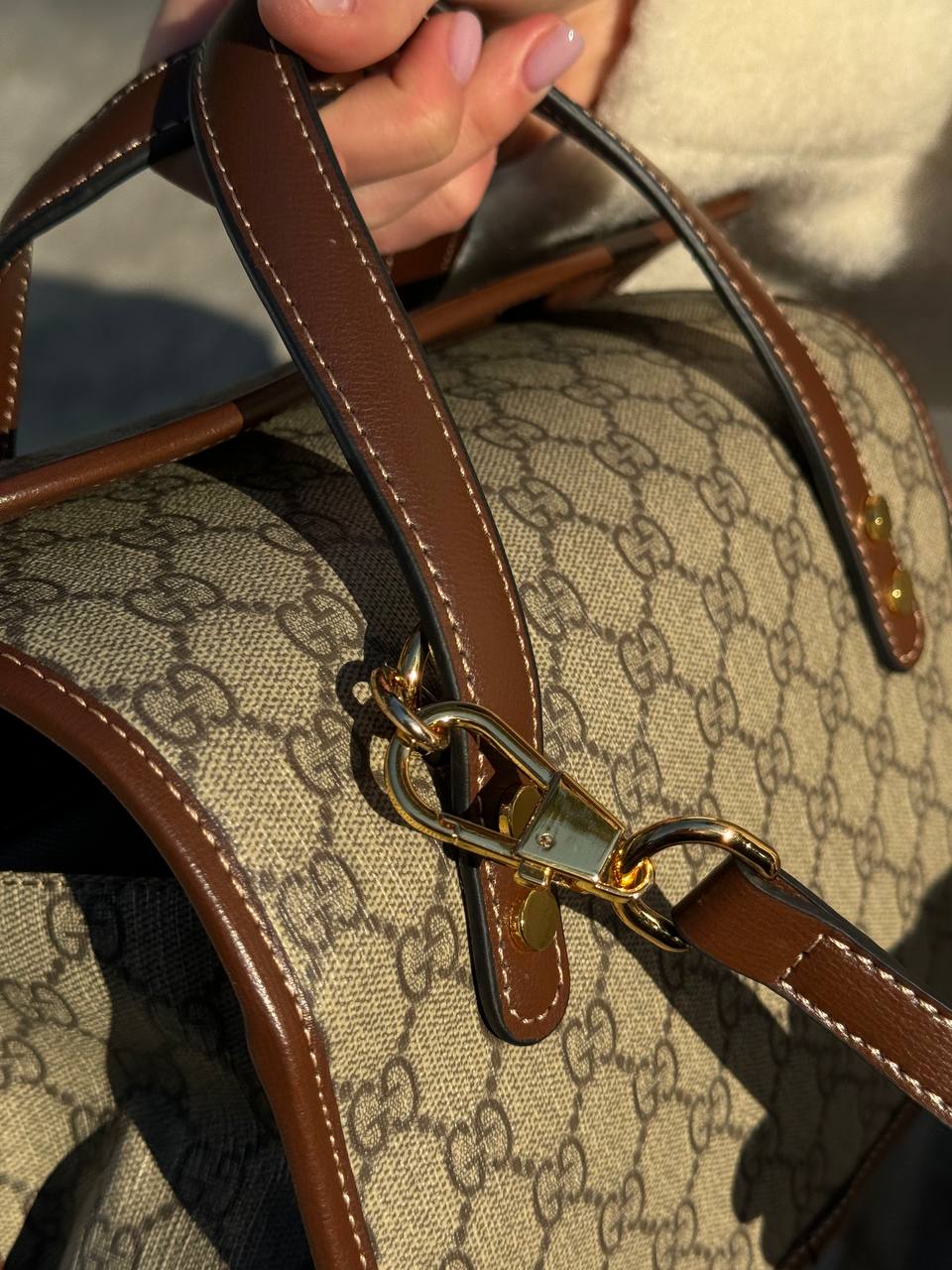 Gucci Horsebit 1955 GG Mini Top Handle Bag in Brown - 7