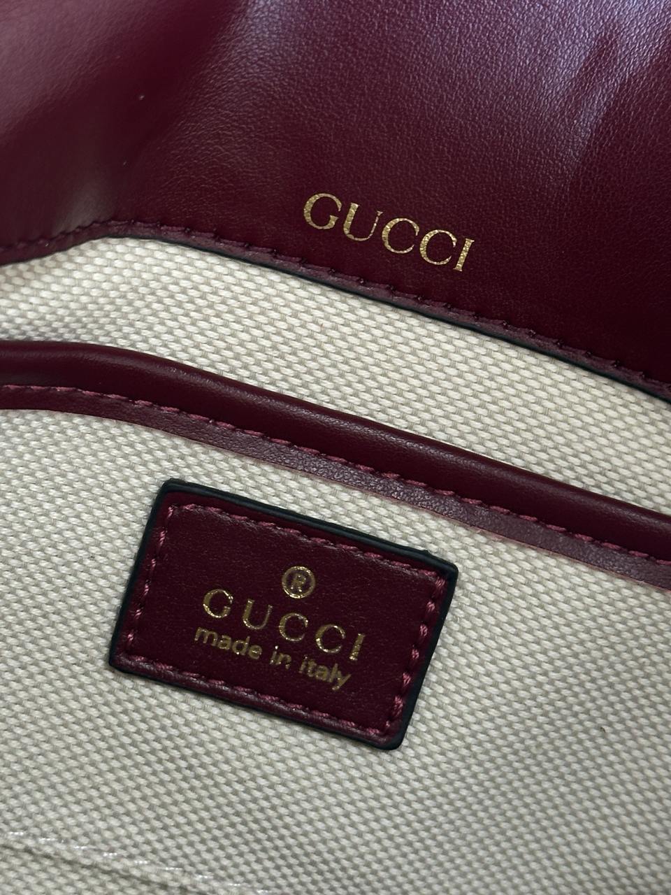 Gucci Horsebit 1955 Mini Bag Beige/Burgundy - 13