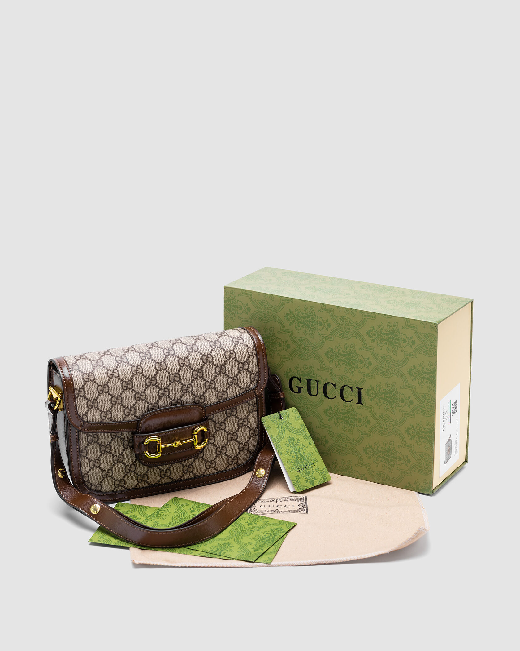 Gucci Horsebit 1955 Shoulder Bag Grey/Brown - 2