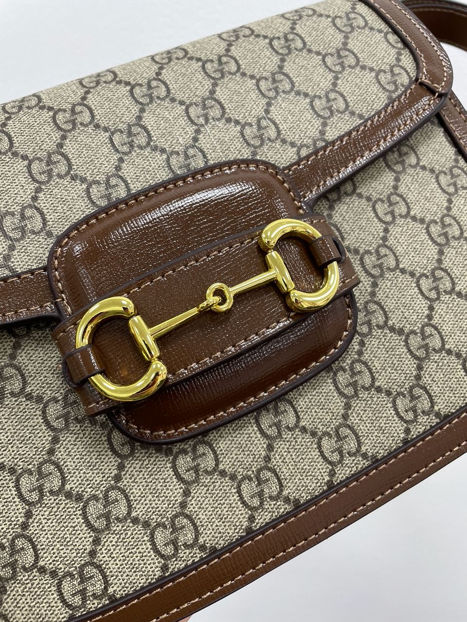 Gucci Horsebit 1955 Shoulder Bag Grey/Brown - 7