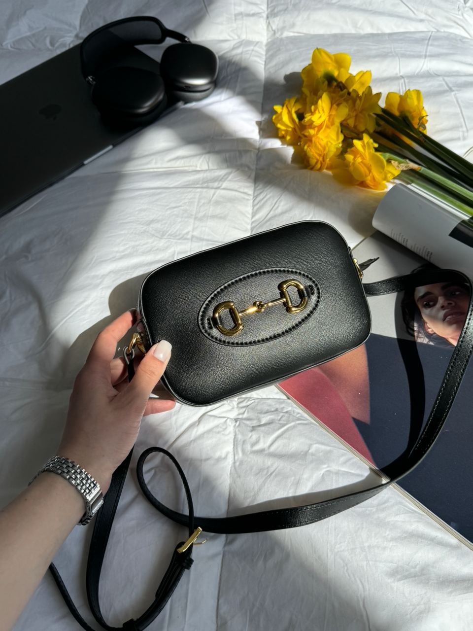 Gucci Horsebit 1955 Small Shoulder Bag Black - 5