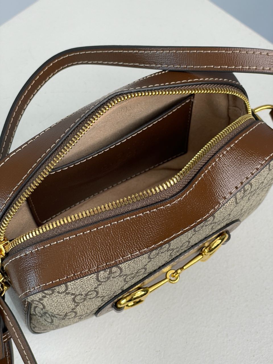 Gucci Horsebit 1955 Small Shoulder Bag Brown - 17