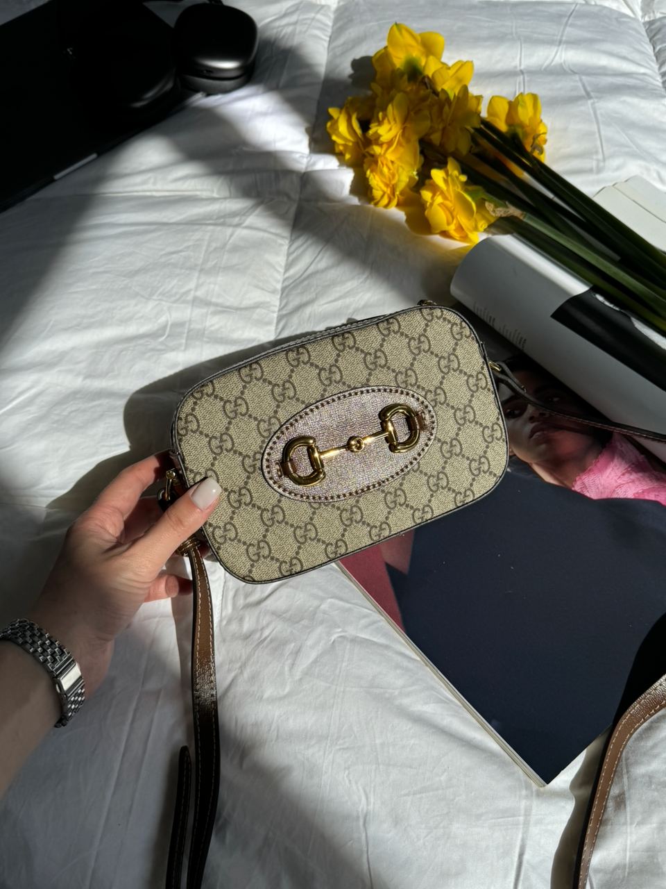 Gucci Horsebit 1955 Small Shoulder Bag Brown - 5