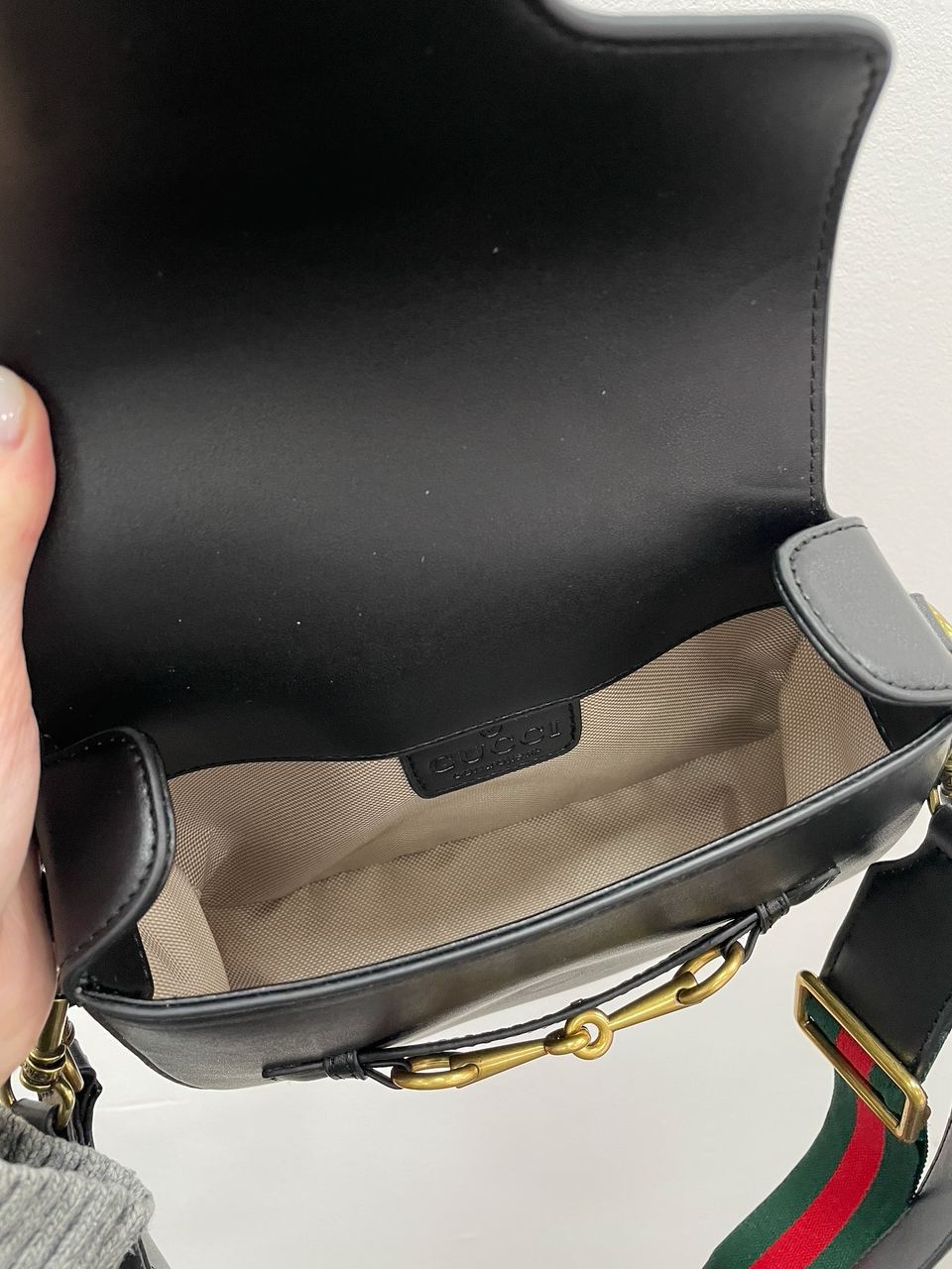 Gucci Lady Web Leather Shoulder Bag Black - 16