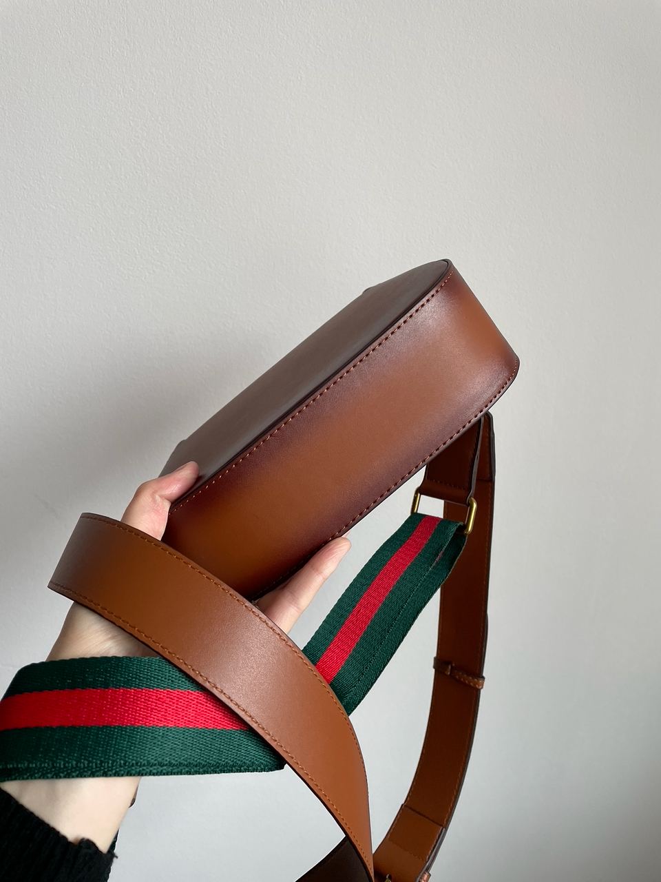 Gucci Lady Web Leather Shoulder Bag Brown - 20