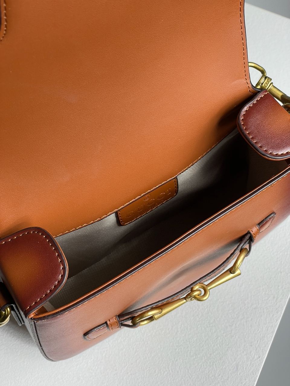 Gucci Lady Web Leather Shoulder Bag Brown - 28