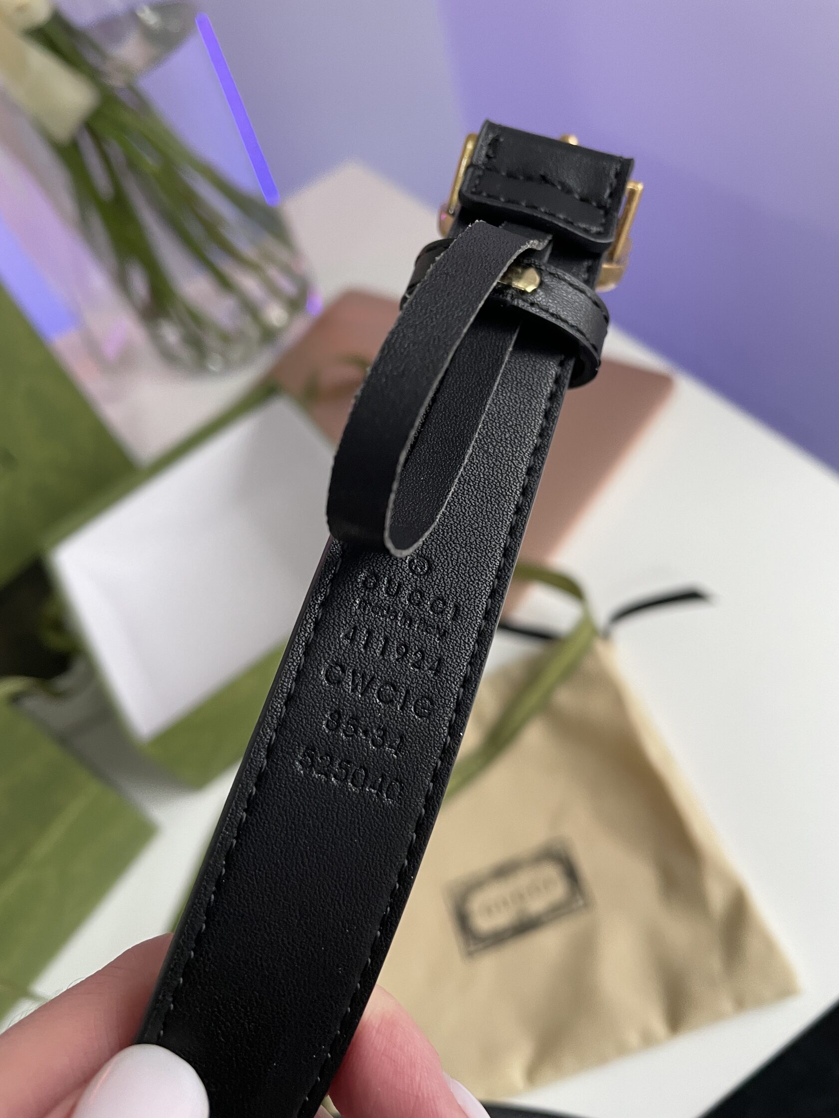 Gucci Leather Belt With Double G Gold Buckle - 7