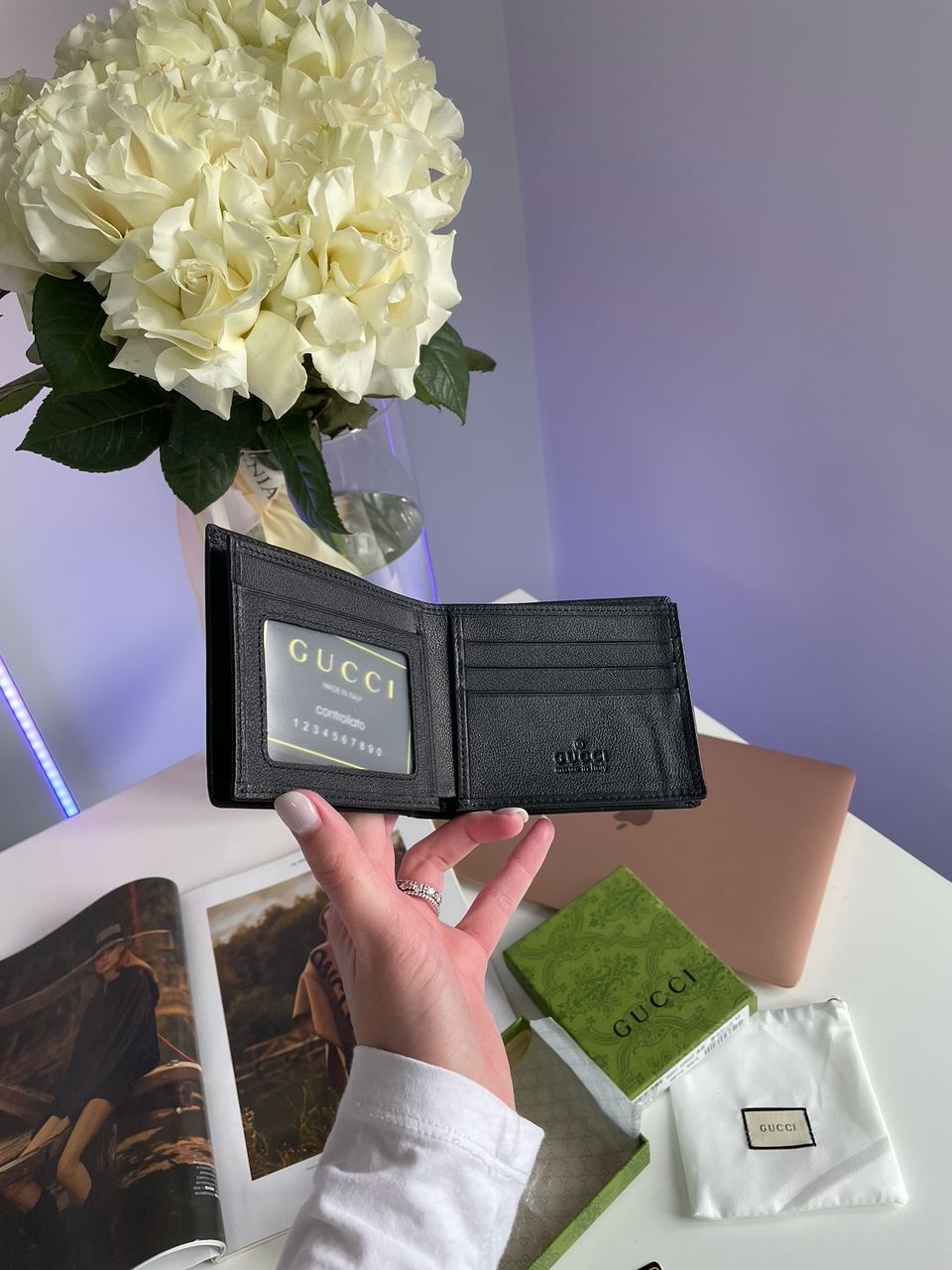 Gucci Leather GG Marmont Coin Wallet Black - 10