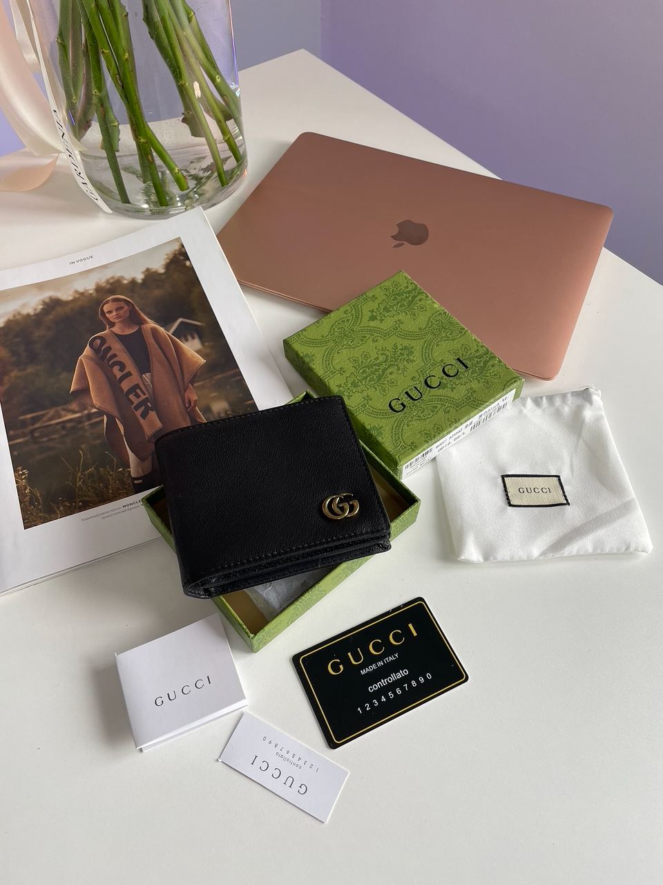 Gucci Leather GG Marmont Coin Wallet Black - 3