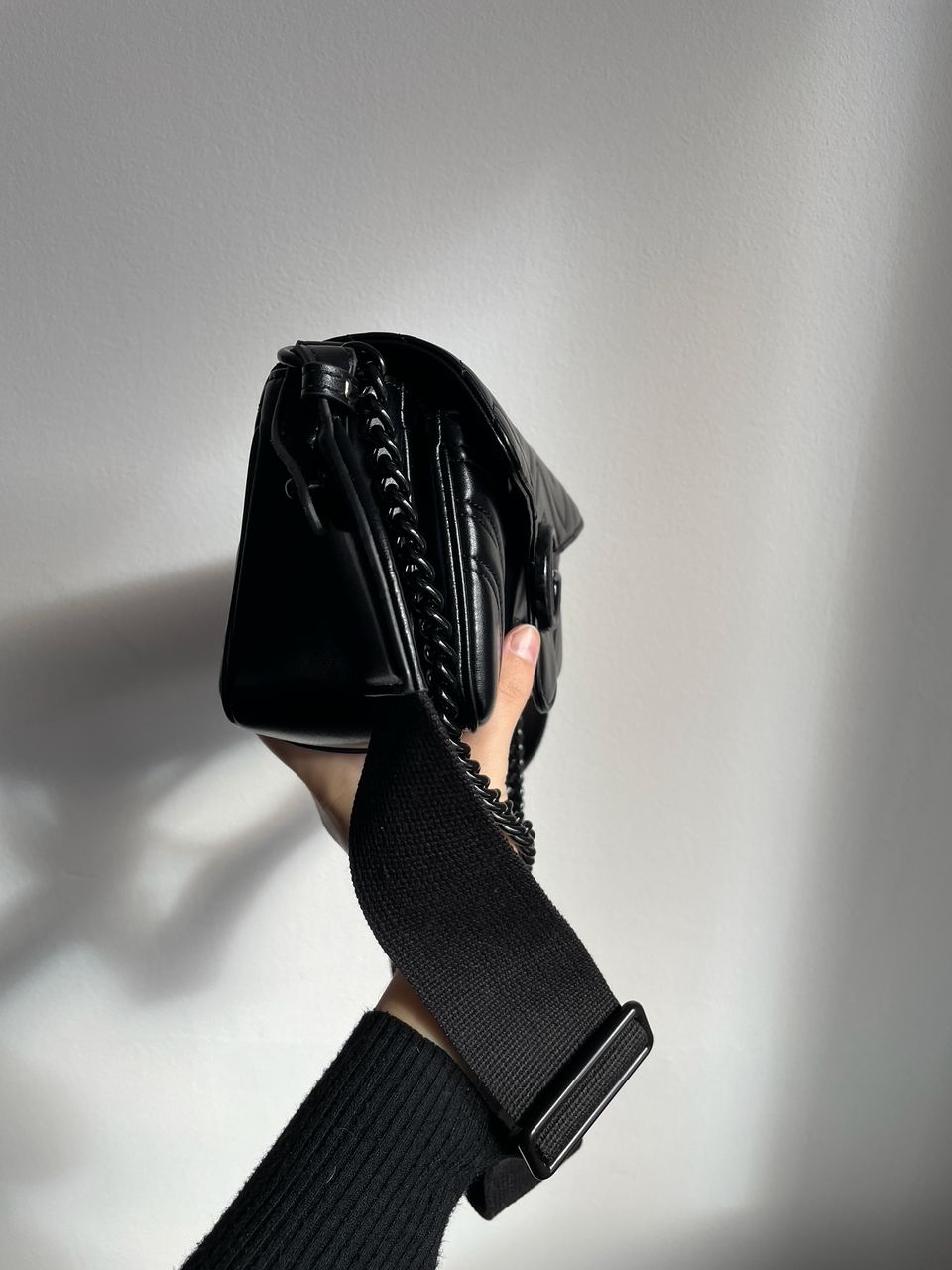 Gucci Marmont Medium Shoulder Bag Total Black - 19