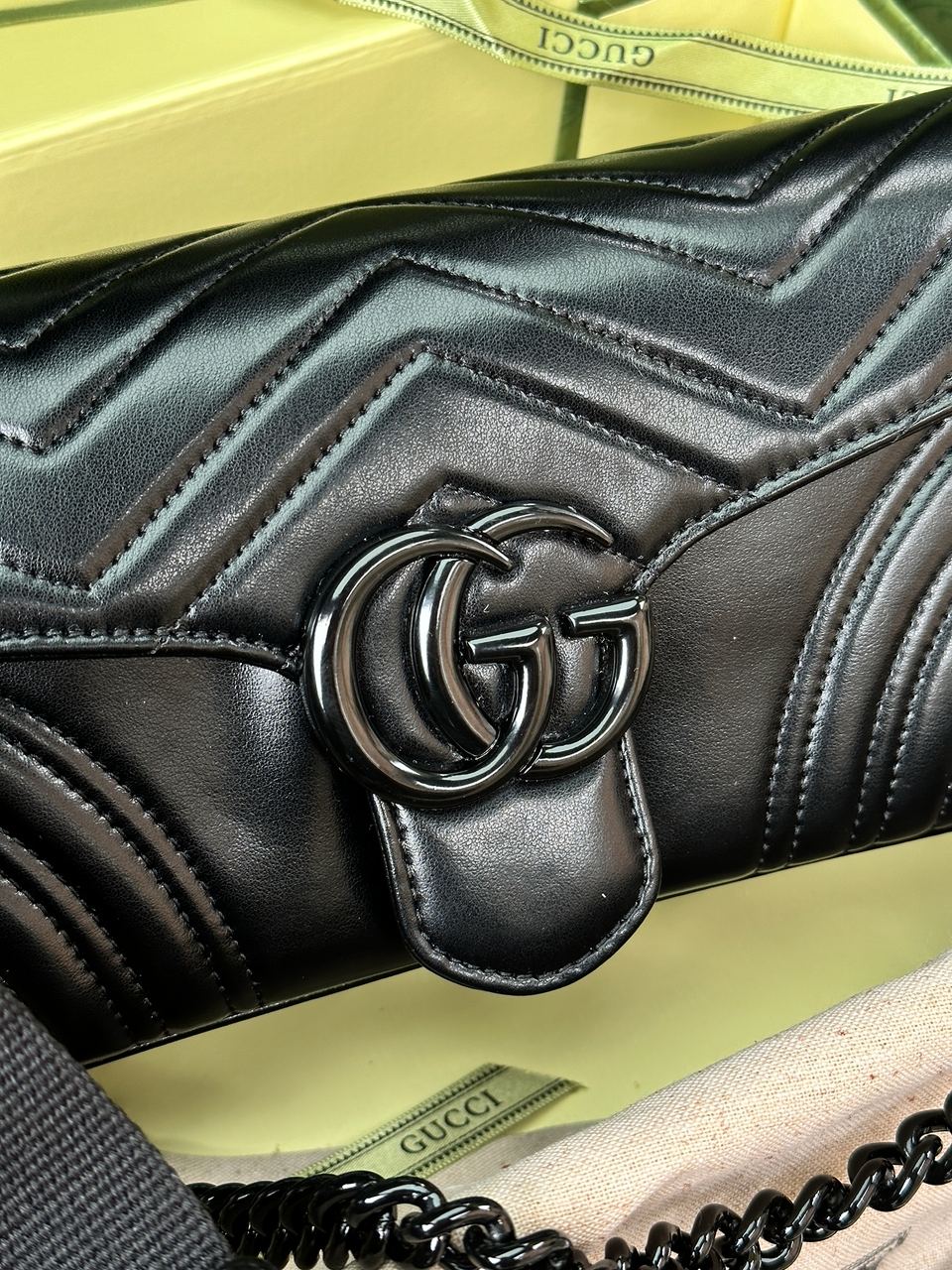 Gucci Marmont Medium Shoulder Bag Total Black - 9