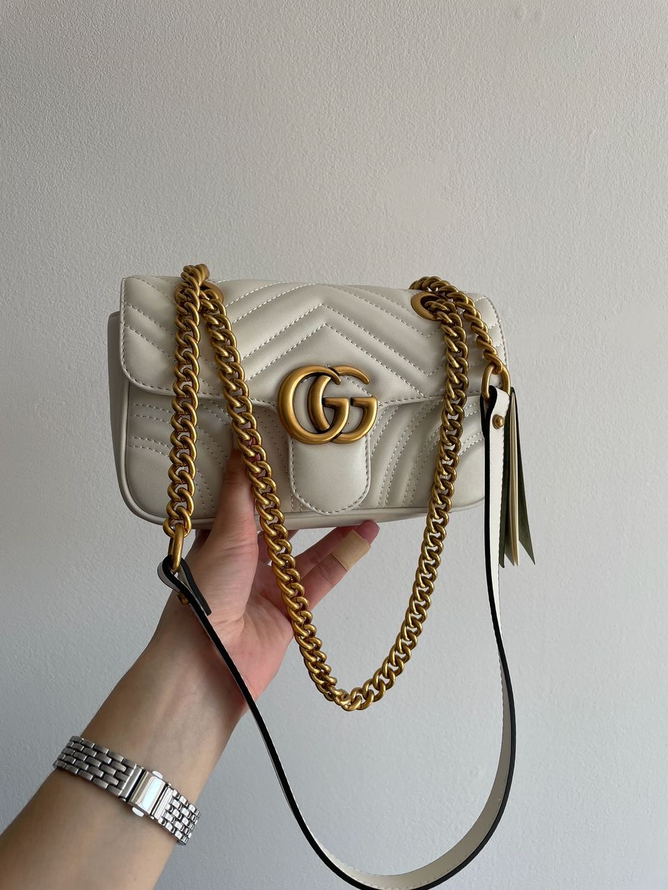 Gucci Marmont Mini Shoulder Bag, Gold Hardware - 11