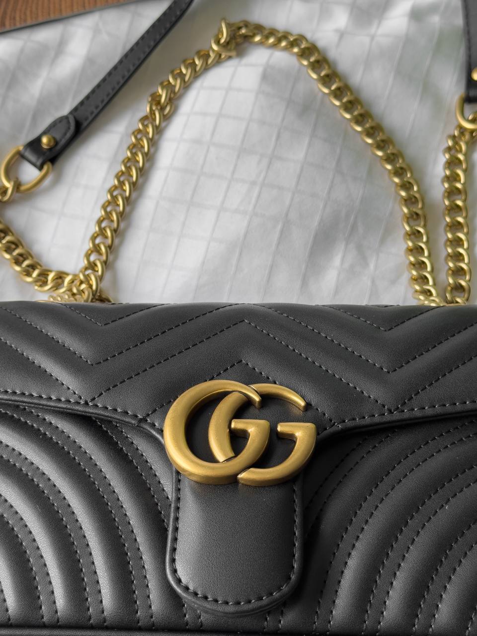 Gucci Marmont Mini Shoulder Bag Hardware Black/Gold - 9