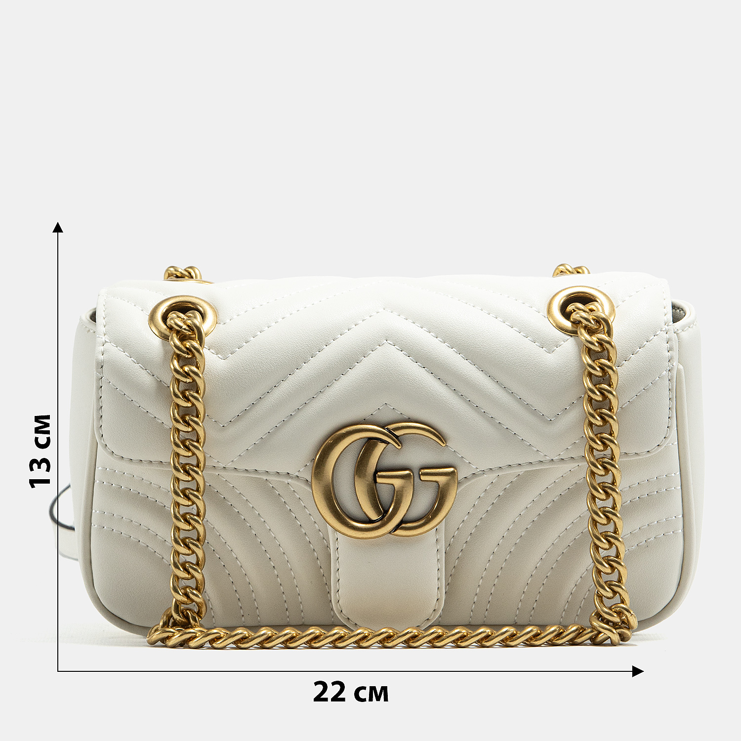 Gucci Marmont Mini Shoulder Bag White - 5