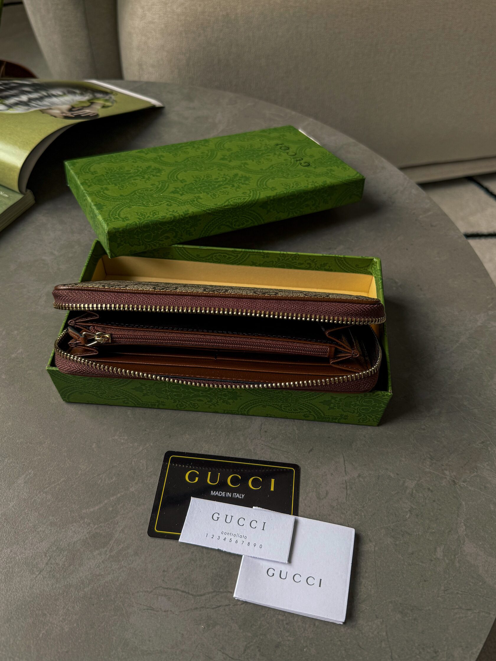 Gucci Ophidia GG Zip Around Wallet Brown - 13