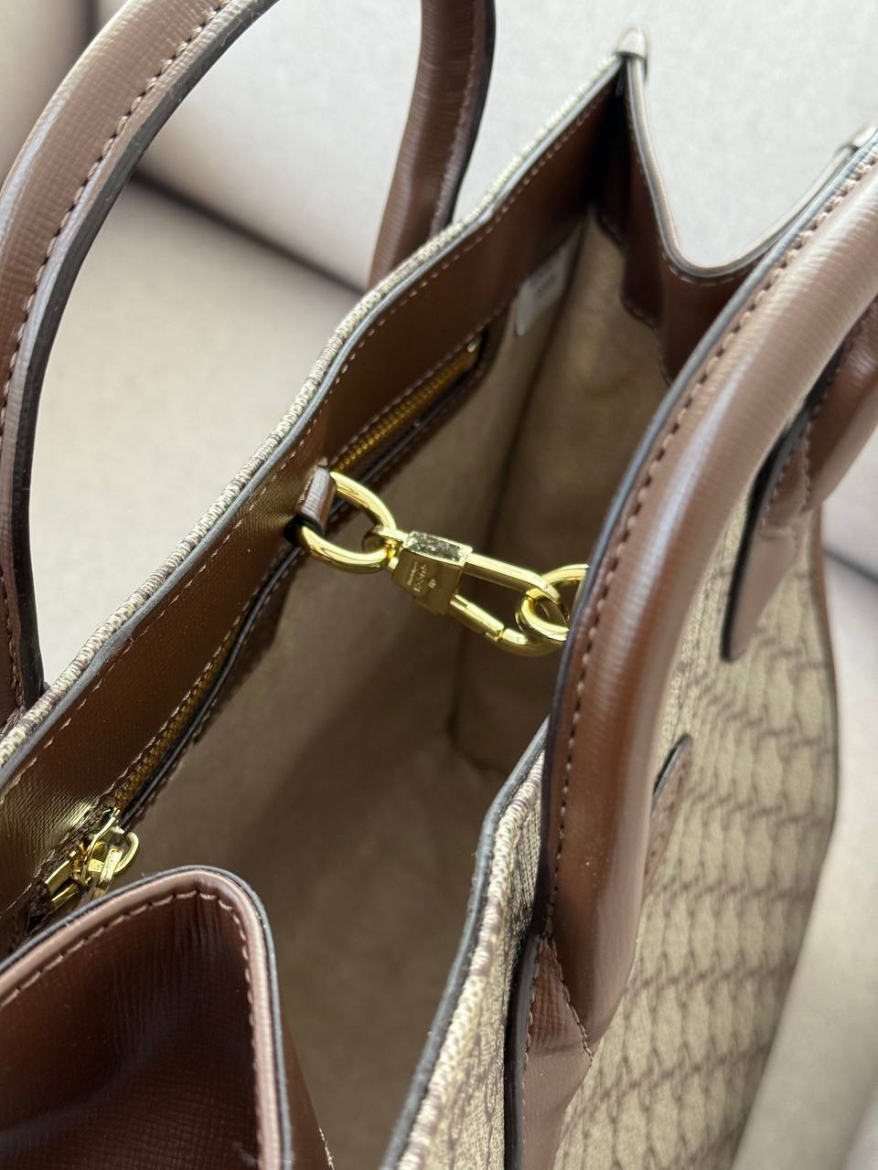 Gucci Ophidia Leather-Trimmed Monogrammed Coated-Canvas Tote - 9