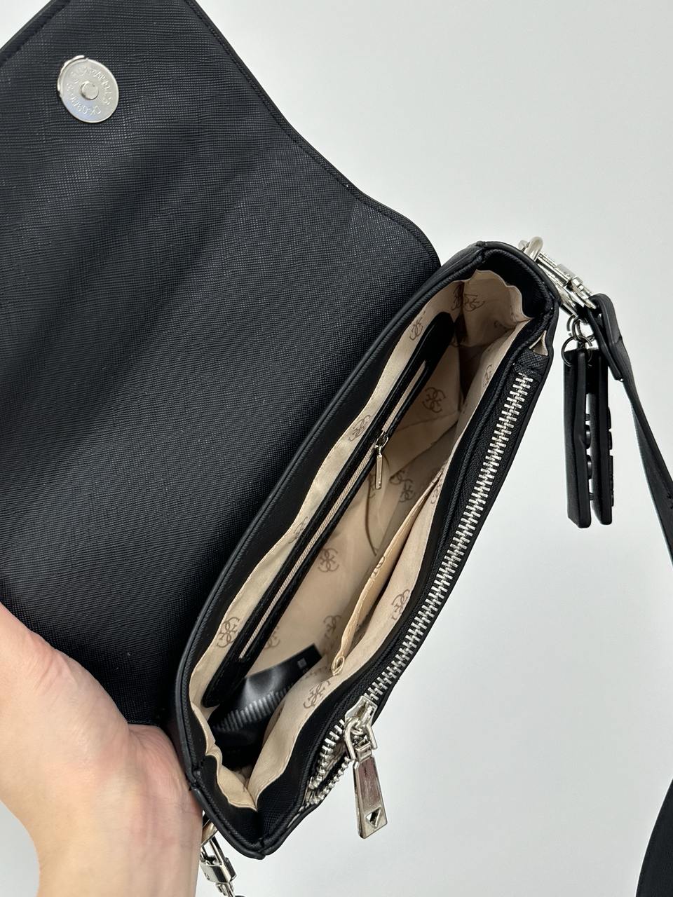 Guess Cordelia Shoulder Bag Black/Silver - 13