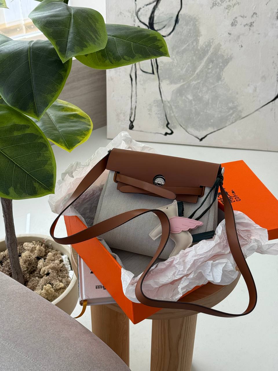 Hermès Herbag Zip 20 Bag Grey/Brown - 2