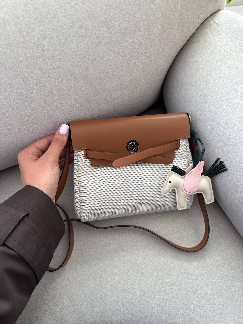 Hermès Herbag Zip 20 Bag Grey/Brown - 4