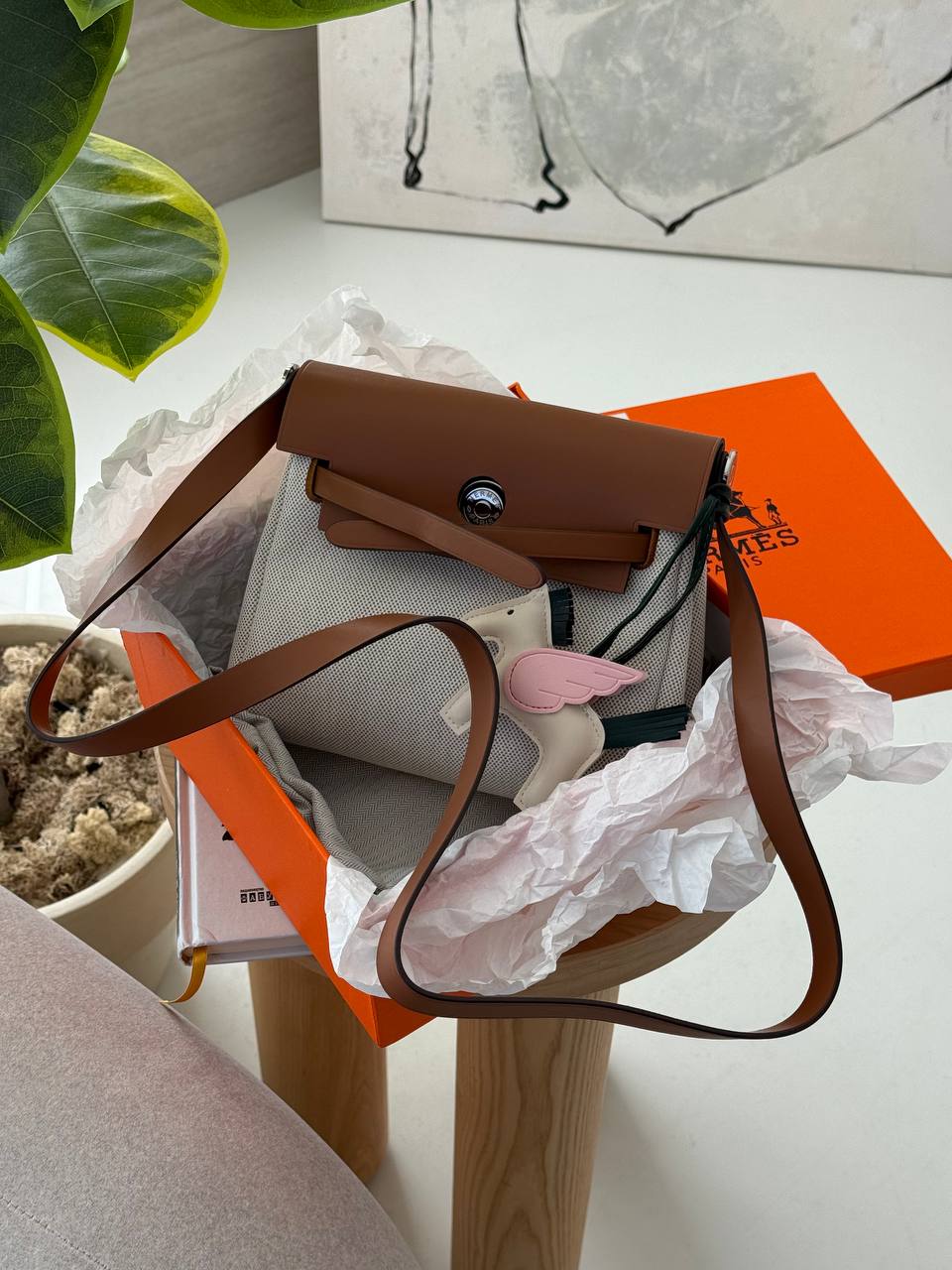 Hermès Herbag Zip 20 Bag Grey/Brown - 9